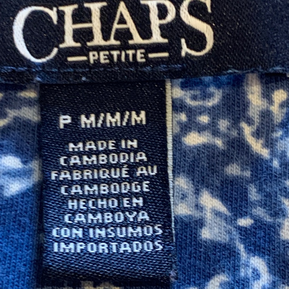 Chaps Maxi Dress, Blue and White, Size Petite Medium - Picture 6 of 12
